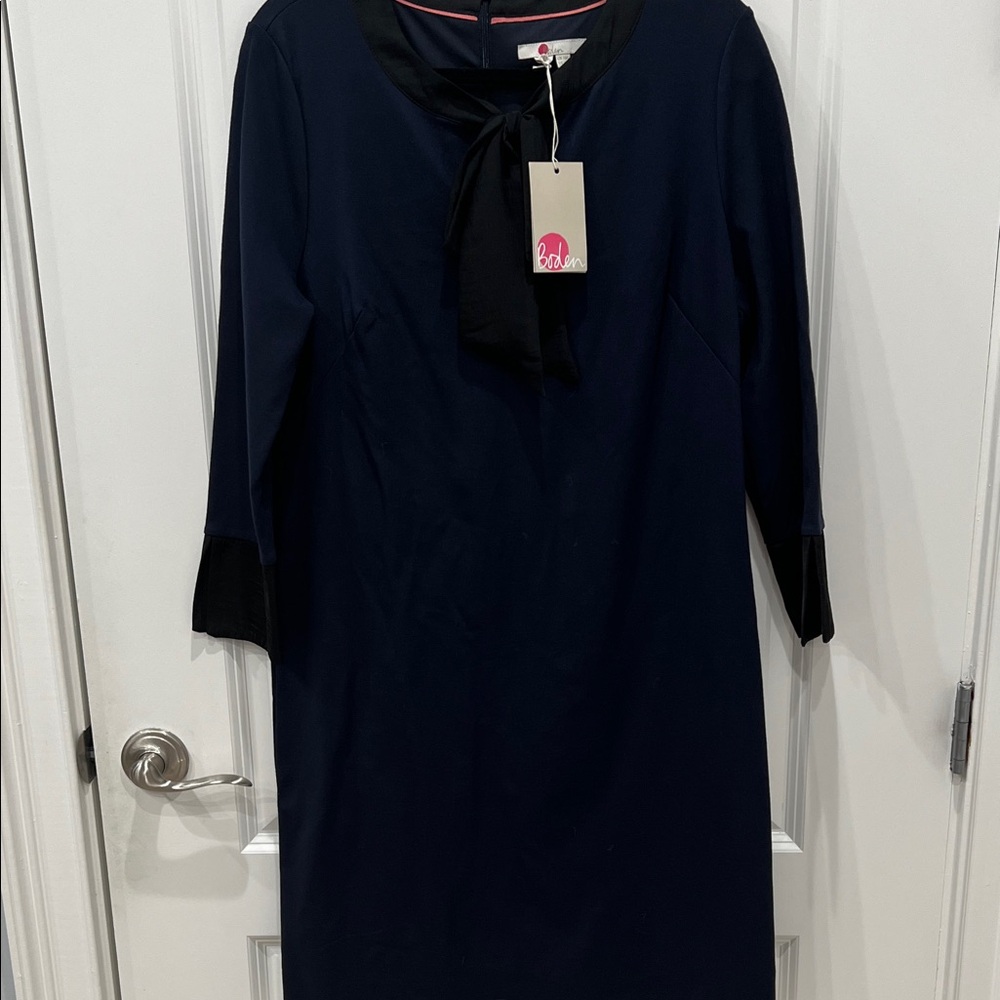 Boden Elegant Navy Long Sleeve Dress